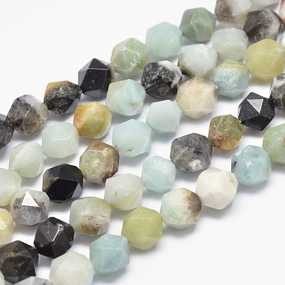 Натуральный цветок амазонитовые бусины пряди, граненые, самородки
