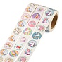 6 Rolls 3 Style Flat Round Horse Pattern Tag Stickers, Self-Adhesive Paper Gift Tag Stickers, for Party Decorative Presents