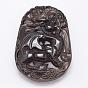 Natural Ice Crystal Obsidian Carven Pendants, Qilin