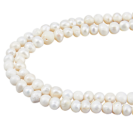 2 бусины из натурального культивированного пресноводного жемчуга, картофель