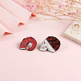 Stylish Alloy Skull Badge with Personalized Lettering and Red Octopus Design Pin