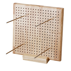 Квадратная деревянная доска для вязания крючком, Креативный коврик для вязания с дырочками своими руками, доска для плетения