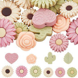 20 шт. 10 стили силиконовые фокусные бусины