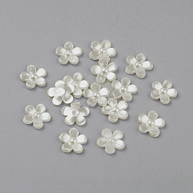 Cabochons de perles acryliques, teint, fleur, 11x2mm