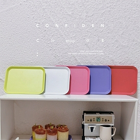 Spray Printed Alloy Rectangle Storage Tray Model, Micro Landscape Home Dollhouse Accessories, Pretending Prop Decorations