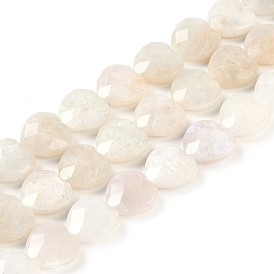 Natural Rainbow Moonstone Beads Strands, Faceted Heart