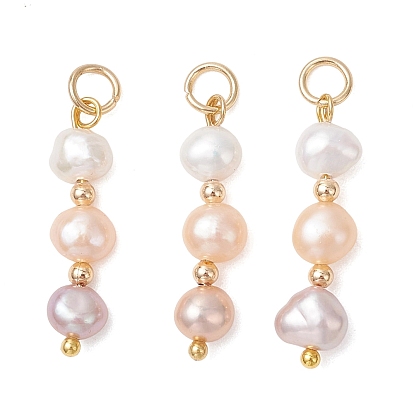 Подвески из натурального культивированного пресноводного жемчуга с полировкой с двух сторон., подвески из бисера с фурнитурой из нержавеющей стали, красочный