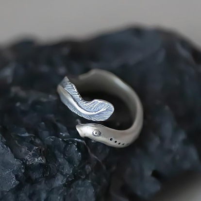 Brass Cuff Open Rings, Fish