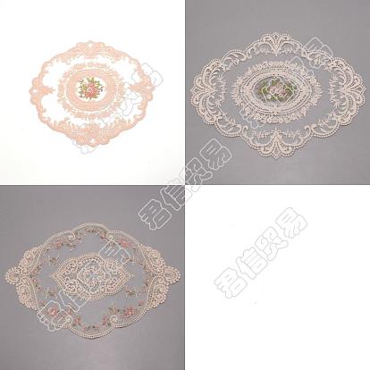6piezas 3 manteles individuales bordados de poliéster estilo, manteles individuales para decorar la mesa del comedor