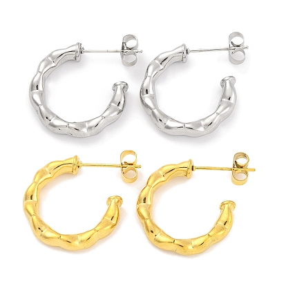 Ионное покрытие (ip) 304 серьги-гвоздики из нержавеющей стали, c-образный