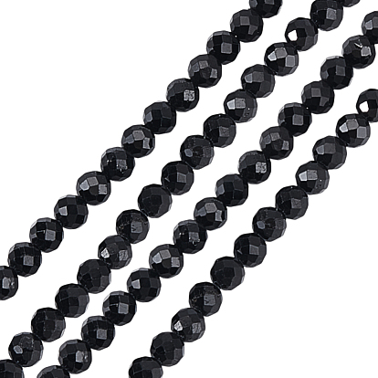 2 нити натуральные турмалиновые бусины нити, граненые, круглые