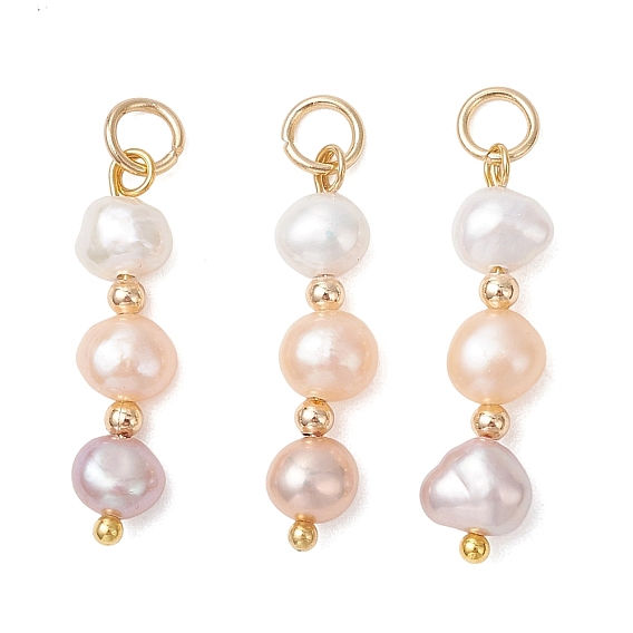 Подвески из натурального культивированного пресноводного жемчуга с полировкой с двух сторон., подвески из бисера с фурнитурой из нержавеющей стали, красочный