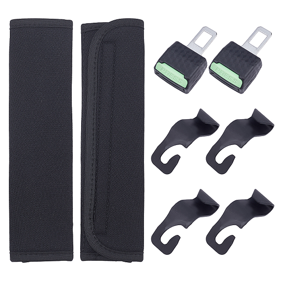 8шт 3 стиль заглушка для ремня безопасности автомобиля из АБС-пластика, с тканевым наплечником и пластиковыми крючками, для автомобильных аксессуаров крюк для подголовника