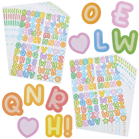 20 самоклеящиеся виниловые наклейки с изображениями, буква аз