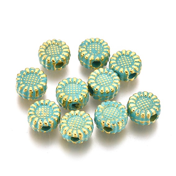 Alloy Beads, Sunflower, Lead Free & Cadmium Free