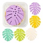 20Pcs 5 Colors Spray Painted Iron Pendants, Tropical Leaf Charms, Monstera Leaf