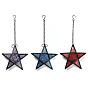 Pentagonal Star Embossed Glass Candle Holder, Candle Storage Container Pub Decoration