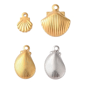 304 Stainless Steel Charms, Shell Shape Charm