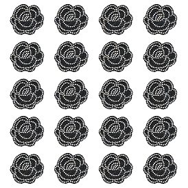 20шт. нашивки из ткани с кристаллами в виде цветов, швейные украшения