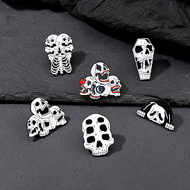 Punk Skull Alloy Pin for Halloween Costume Decoration