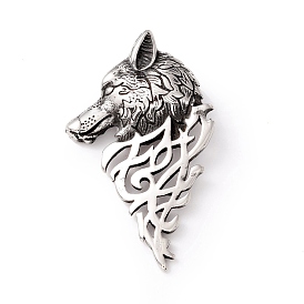 Tibetan Style 304 Stainless Steel Pendants, Wolf