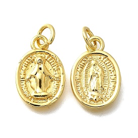 Латунные подвески, овальные, без свинца и без кадмия, реальный 18 k позолоченный, стойки покрытие, религия, с целью перехода в кольце