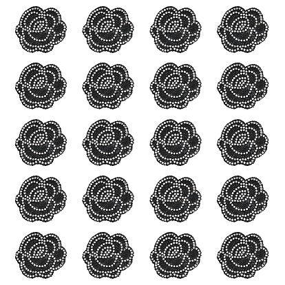 20шт. нашивки из ткани с кристаллами в виде цветов, швейные украшения