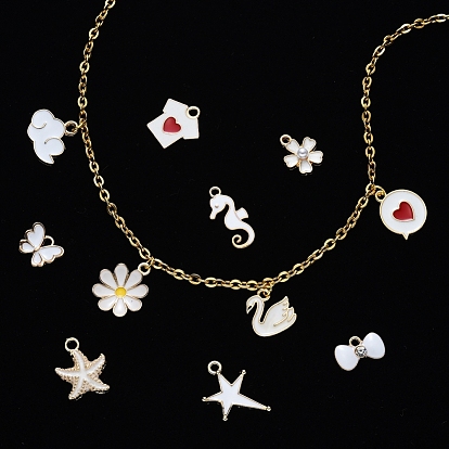 Alloy Enamel Charms, Light Gold, Mixed Shapes