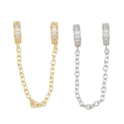 Латунные микропаве прозрачные кубические циркониевые предохранительные цепи, Кольцевая форма, долговечный, стойки покрытие