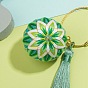 DIY Embroidery Temari Ball Keychain Kits, Including Iron Needles, Tape Measure, Cotton Threads, Metallic Cord, Polyester Threads, Tassels, Iron Eye Pins, Bell, Brass Findings