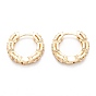 Brass Micro Clear Pave Cubic Zirconia Huggie Hoop Earrings, Ring