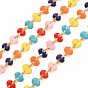 304 Stainless Steel Oval Link Chains, with Enamel, Real 18K Gold Plated, Soldered, Ion Plating(IP)