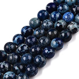 Natural Imperial Jasper Beads Strands, Dyed, Round