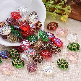 Perles de verre tchèques, couleur ab plaqué / couleur incrustation or, raisin
