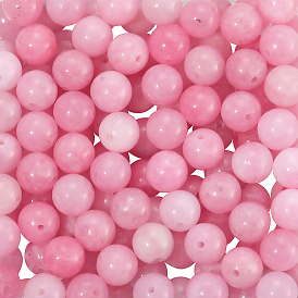 120 шт. бусин из натурального окрашенного белого нефрита, круглые