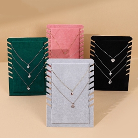 Collier de velours présentoirs, présentoir à bijoux pour colliers, rectangle