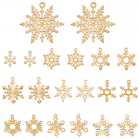 20 шт. 10 стили 304 и 201 подвески из нержавеющей стали, лазерная резка, снежинка очарование