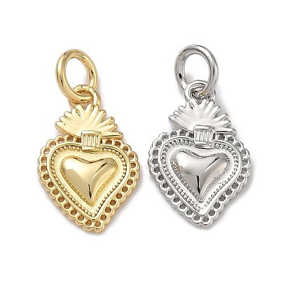 Латунные подвески, долговечный, стойки покрытие, без свинца и без кадмия, сердце прелести