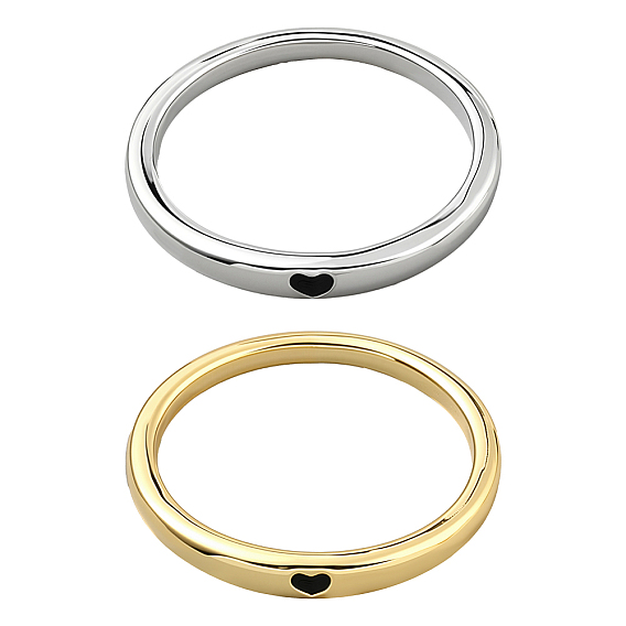 2 шт. 2 цвета латунные кольца для пальцев, Сердце Pattern