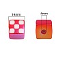 4Pcs UV Plating Acrylic Beads, Iridescent Tartan Cube