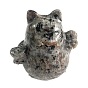 Figurines de chat porte-bonheur sculptées en pierres précieuses naturelles, guérison, Décorations d'affichage en pierre d'énergie reiki