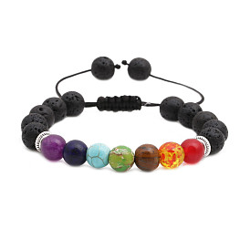 Lava Stone Bracelet 8mm Colorful Handmade Yoga Beaded Bracelet