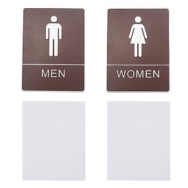 Gorgecraft Acrylic Bathroom Sign Stickers, Public Toilet Sign, for Wall Door Accessories Sign