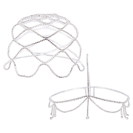 2 шт. 2 стили повязки на голову из сплава со стразами, аксессуары для волос для женщин и девушек