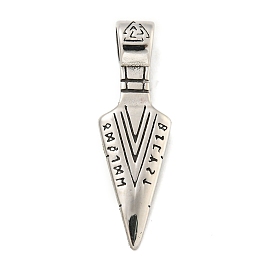 Viking 316 Surgical Stainless Steel Pendants, Runic Odin's Gungnir Spear Head Charm