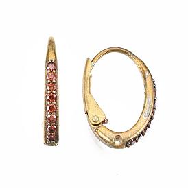 Conclusions de boucle d'oreille en laiton zircon cubique non plaqué, avec le trou, sans nickel