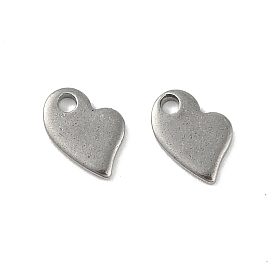 201 Stainless Steel Charms, Heart Charm