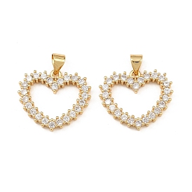 Латунные микро проложить кубического циркония подвески, сердце прелести, долговечный, без кадмия и без свинца