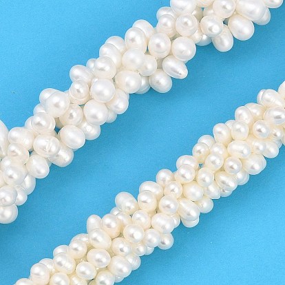 Natural Cultured Freshwater Pearl Beads Strands, Rice, Grade 3A++, Top Drilled