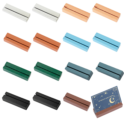 16Pcs 8 Colors Wood Name Card Place Card Holders, Table Number Holders